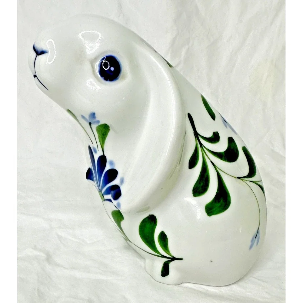 Dansk Int'l Vintage Ceramic Sage Song Collection Rabbit Figurine Blue Floral